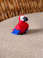 Colorful 3D-printed parrot figurine in red and blue, perfect for desk decor 🦜✨ #3DPrintedAnimals